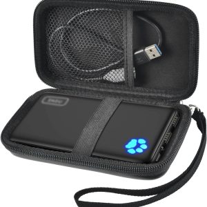 Case Compatible with INIU 10000mAh / for Anker 313 / for Apple MagSafe Portable Charger, Hard Travel Power Bank Battery Pack Storage Bag Fits for USB C and Accessories (Box Only) - Black