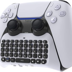 MENEEA Wireless Controller Keyboard for PS5, Bluetooth 3.0 Mini Portable Gamepad Chatpad with Built-in Speaker & 3.5MM Audio Jack for Playstation 5 Voice Chat Board for Messaging and Gaming Live Chat