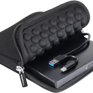 External CD DVD +/-RW Drive, USB 3.0 & USB-C CD Burner DVD Player Reader Writer Optical Disc Drive with Carrying Case for Laptop Mac MacBook Pro/Air, Windows 11/10/8/7, Linux PC